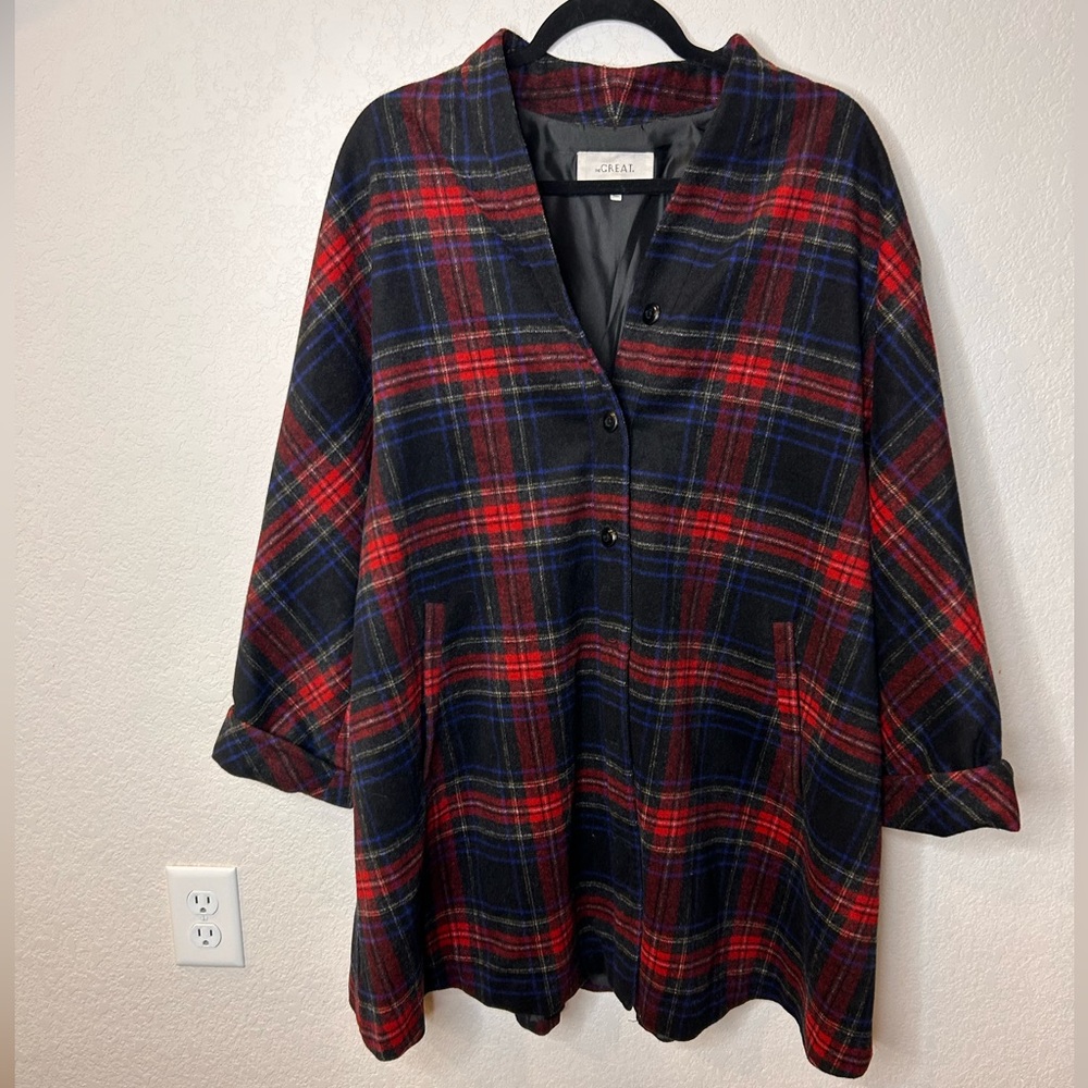 THE GREAT. Plaid button up coat - Picture 1 of 5